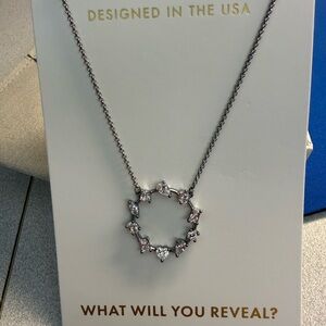 Bomb party Lumina Elegant Silver Necklace with diamond zirconia Accents